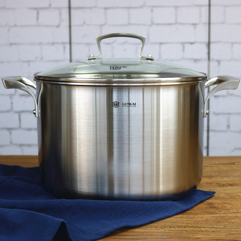 Lengkai 304 stainless steel steam cooker steam cooker steam cooker deepens large capacity boiler gas electromagnetic furnace 26cm
