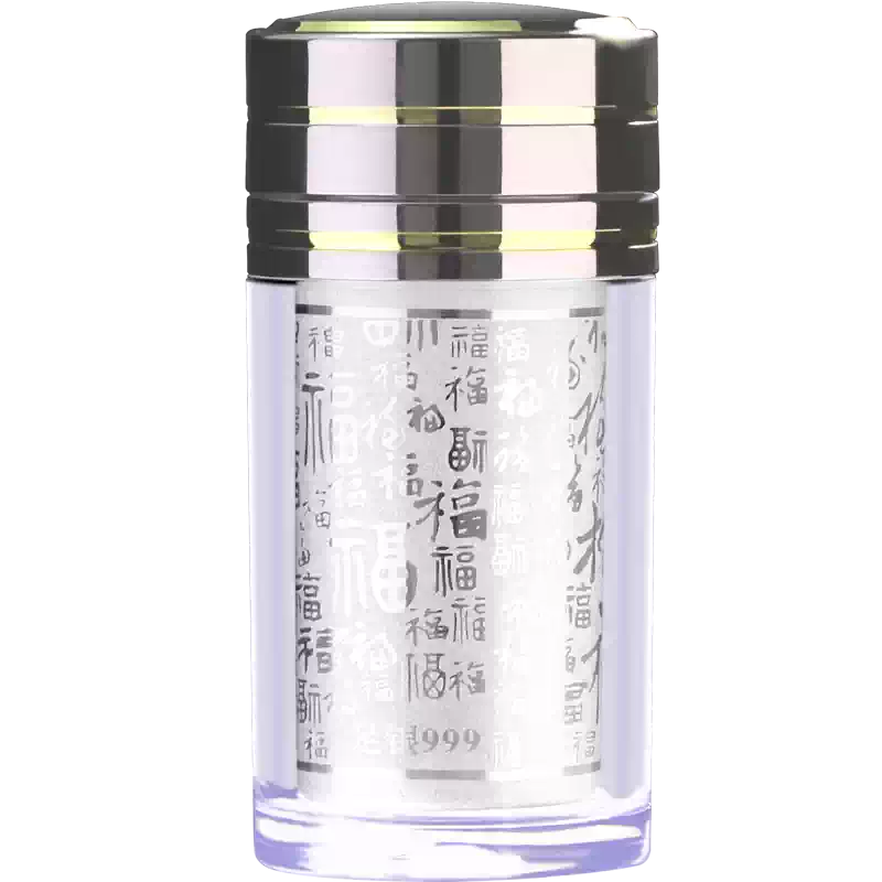 雲銀999純銀茶杯足銀竹節禮品杯現代簡約雪花銀內膽女士銀質食用茶杯