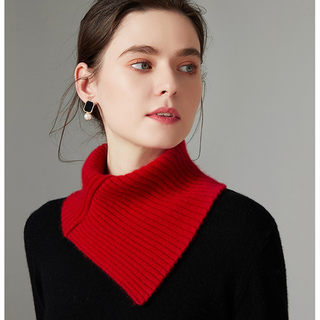 Wool Neck Warmer for Women, Fake Collar, Neck Protection, Simple Triangle Scarf, Neck Cover, Winter Warmth, Korean Style, Versatile