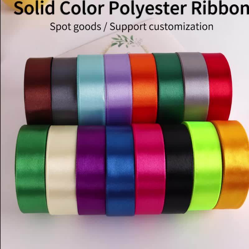 Wholesale Ribbon Mix 196 Colors 1 Inch 2.5cm Satin Ribbon For Fruit