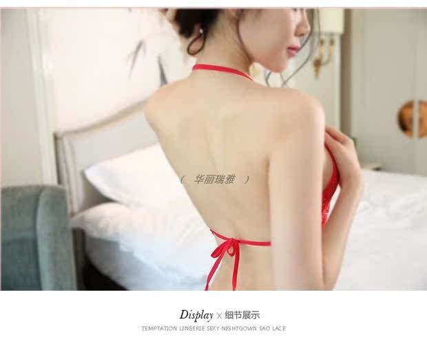 Đồ ngủ gợi cảm tạp dề màu đỏ nóng phù hợp với người lớn phụ nữ ren trong suốt cung điện retro cung Sao đồ lót gợi cảm đồ ngủ gợi tình