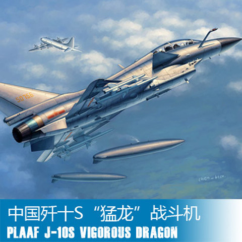 Small number of hands 1:48 China J-10S annihiers 10S Menglong double-seat fighter jet 02842 assembly model