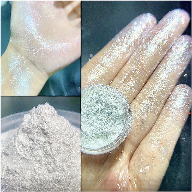 Diamond White Pearlescent Powder, High-Gloss Brightening Powder, Stage Makeup, Nail Polish, Base Perfume, Mica Glitter Powder, Iridescent Powder