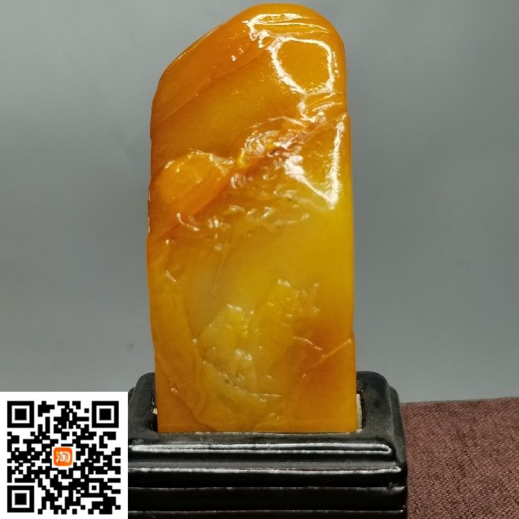 珍藏精品寿山石田黄级黄田石摆件印章长宽高2.9*2.4*6.6cm 重量评价- 淘宝网