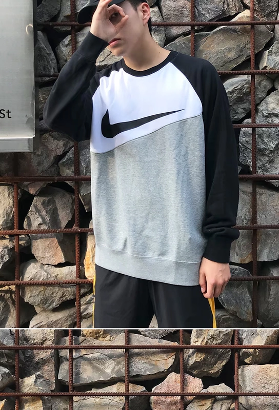 NIKE Nike áo len nam mùa đông móc lớn thể thao giản dị áo sơ mi cổ tròn áo thun BV5305-064 - Thể thao lông cừu / jumper