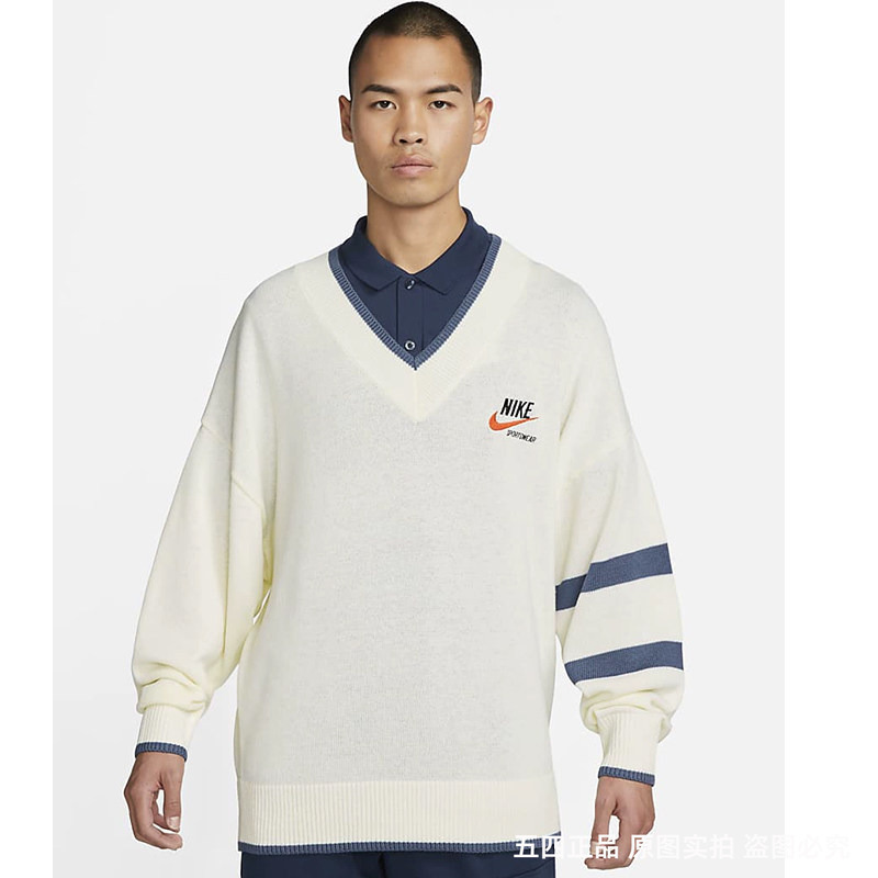 Authentic Nike/Nike Men's Nsw Loose Fashion Sweater Knitted Retro Pullover Dx0009-133