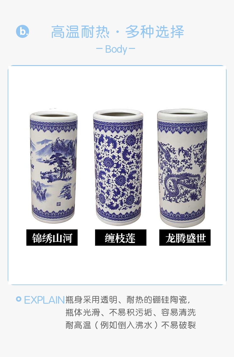 Trung Quốc phong cách Trung Quốc nghệ thuật gốm ô dù xô hộ gia đình xô bộ sưu tập thùng ô đứng ô hoàn thiện xô - Kệ mẫu kệ đẹp