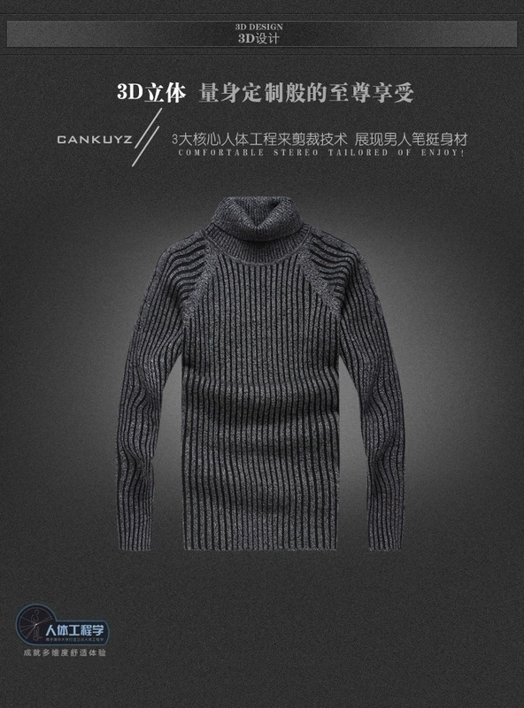 CANKUYZ Nam 2017 Úc Merino Len Nam Cao Cổ Áo Len Dày Ve Áo Knit Cardigan