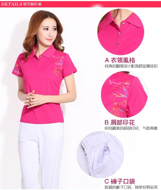 Mùa hè trung niên XL thể thao quần short nữ tay áo ngắn tay cắt quần tây quần thường mặc quần áo công sở - Thể thao sau áo thể thao adidas