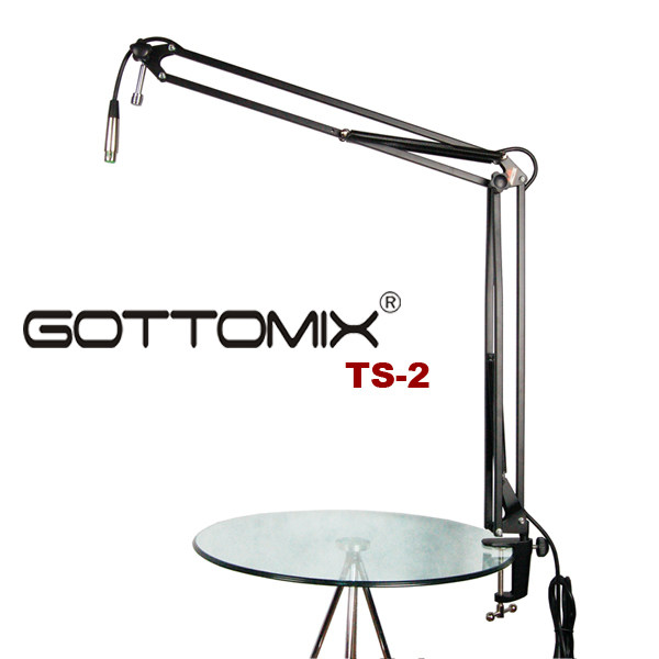 Gottomix Ts-2 desktop universal microphone cantilever holder with microphone line