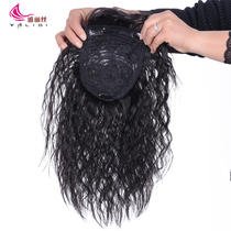 Real hair bangs curling wig female hair top reissue block overhead wig replacement piece cover white hair wig