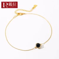 Trang sức Dara đơn giản garnet thủy triều người vòng chân nữ phiên bản Hàn Quốc mùa xuân và hè cá tính giữa đôi chân đẹp vòng chân nữ bạc