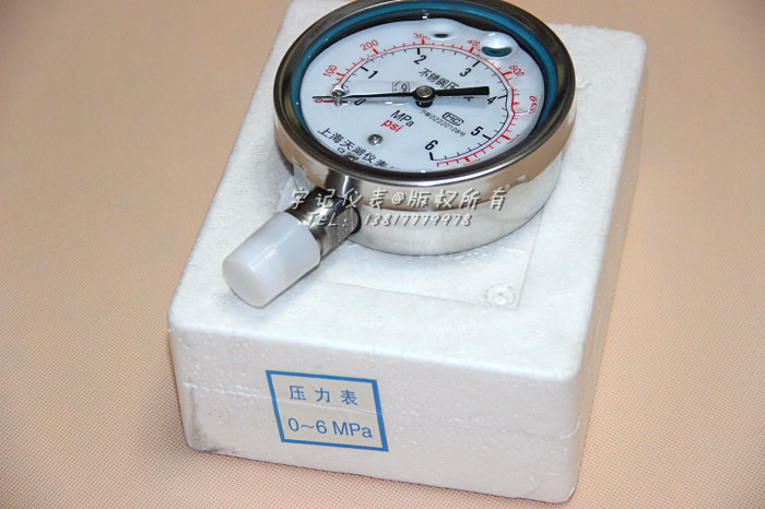 YN100BF series shock-resistant stainless steel pressure gauge Shanghai Tianhu Instrument Factory factory direct sales