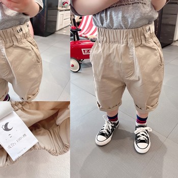 Fried chicken with good texture~ Boys thin twill cotton casual shorts 2022 summer baby khaki five-point pants