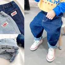 Super model ~ soft denim 2021 autumn boys small feet jeans small children Spring and Autumn foreign style Joker pants