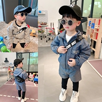 Boy 2021 spring new style Foreign style suit small children baby Korean hooded jacket zipper shirt trousers tide