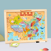 Деревянная китайская магнитная большая карта, трехмерная головоломка, игрушка, раннее развитие