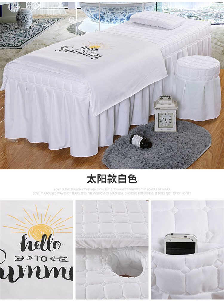 Trắng làm đẹp trải giường bốn bộ thẩm mỹ viện bụi châu Âu massage giường massage đơn bìa bảo vệ bìa đặc biệt cung cấp giá khăn trải giường spa