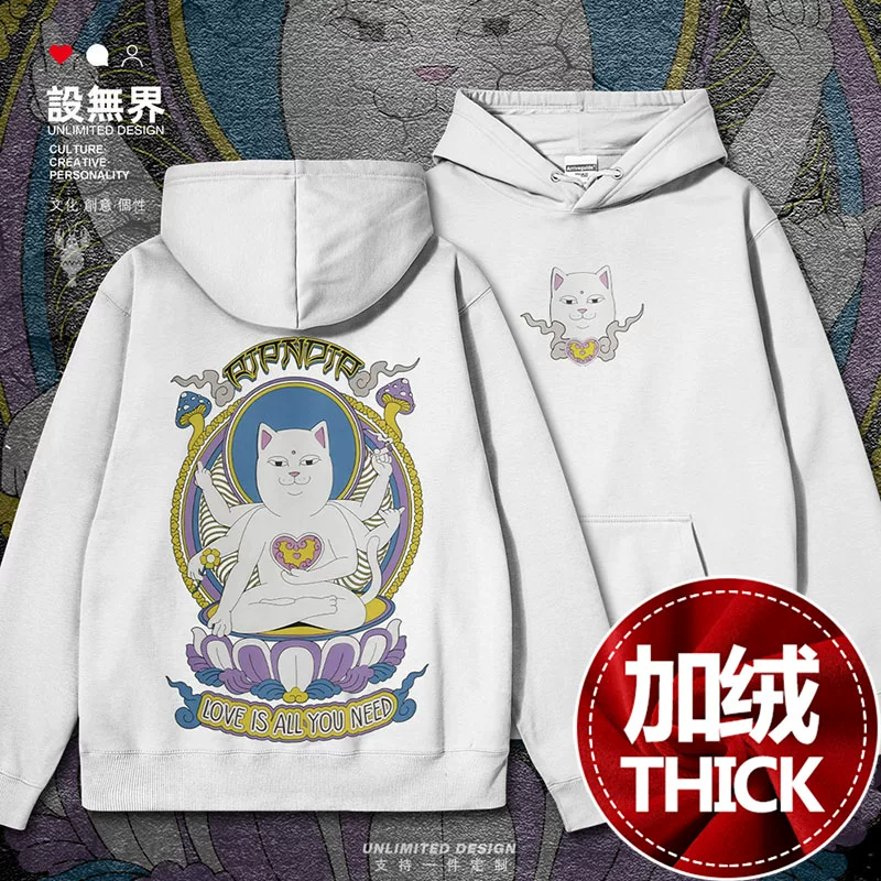 RIPNDIP, футболка с изображением посоха-среднего пальца, кот, множественные руки, святой лотос, уличная худи с капюшоном, мужчины и женщины, тренд 0018, дизайн без ограничений