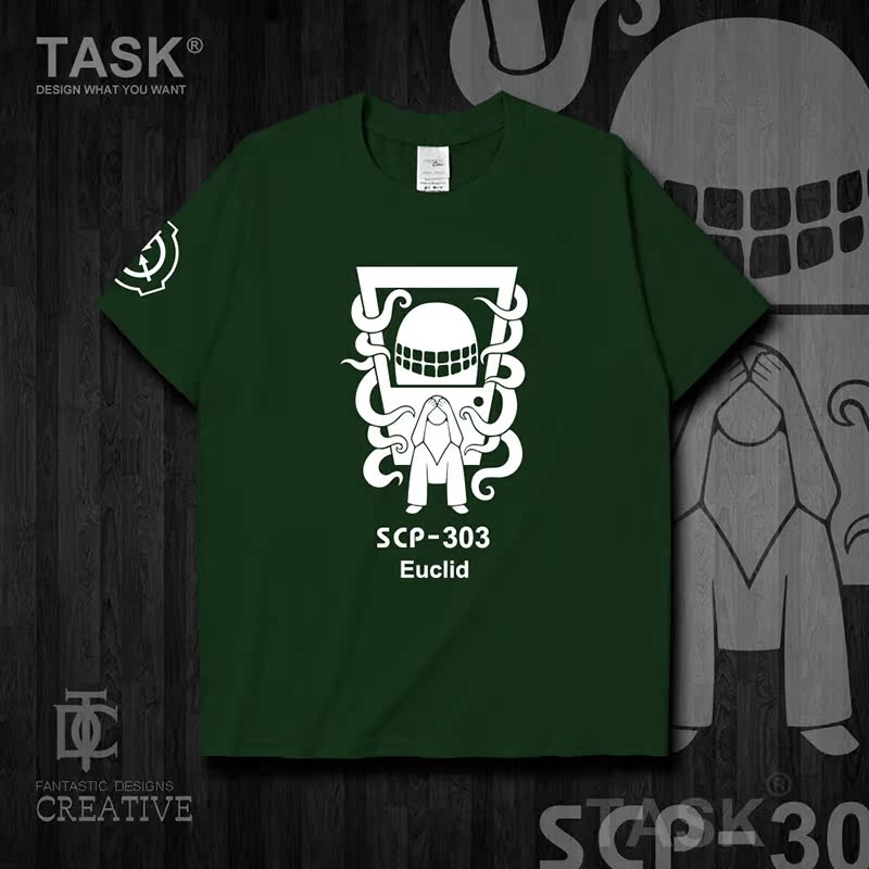 TASK Supernatural Shelter SCP Foundation SCP303 cửa nam cotton ngắn tay áo thun nam và nữ áo khoác 0005