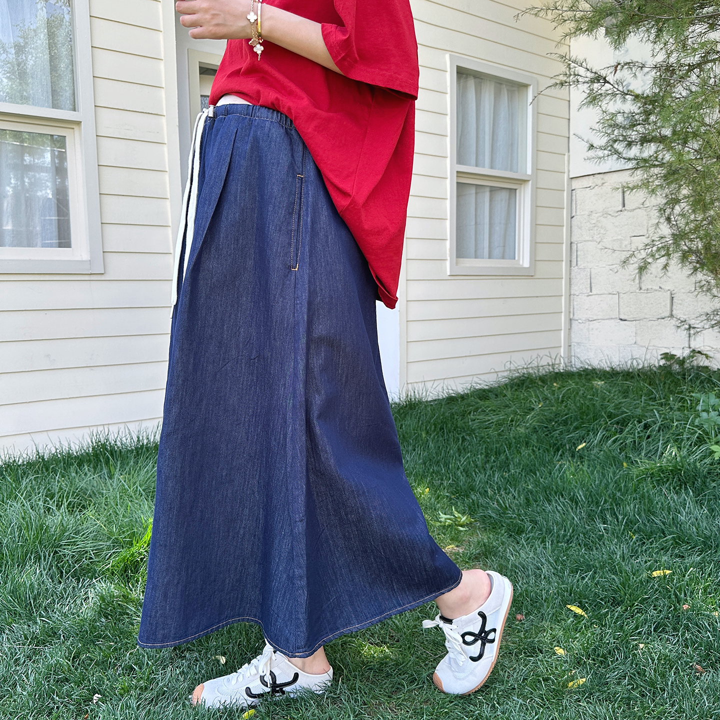 孕妇专属的时尚革命：2025新款牛仔半身裙