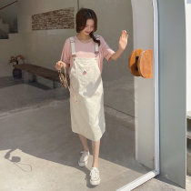 Pregnant women with skirt summer Korean version of loose 2021 new foreign atmosphere age small man Net Red fashion casual skirt tide
