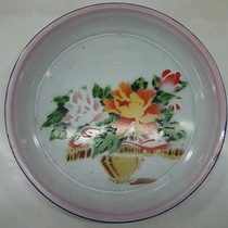 34cm flower basket pattern enamel plate 9 items