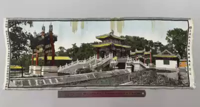 Republic of China Silk Weaving Painting Summer Palace Landscape Shanghai Qiwen Art Silk Weaving Factory 27X71 cm