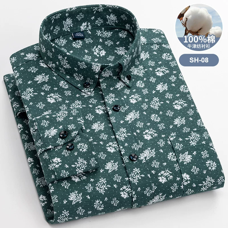 Хлопковая рубашка, 100% хлопок, цветочный принт, размер