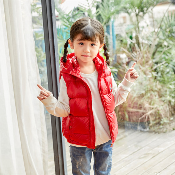 Anti-season clearance children's down vest autumn and winter new stand-up collar baby ultra-light thickened vest boys and girls vest vest