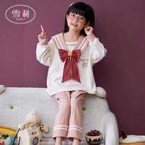 Xueli new childrens pajamas womens spring and summer cotton long sleeves