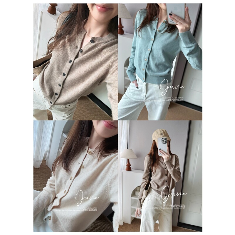 25 New Colors ~ Fabric Upgrade Nordic Smiley Face Cardigan Soft Wool Blend Round Neck Floral Knit Sweater for Women