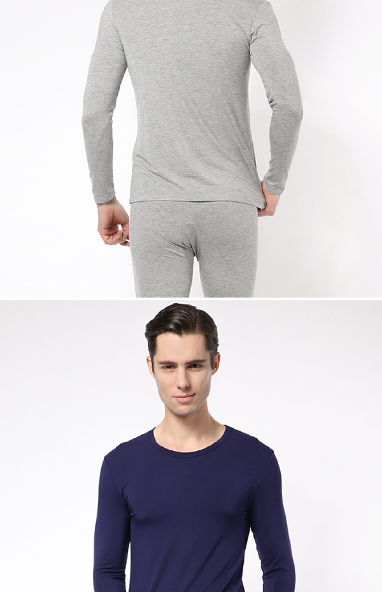 Modal cotton mỏng nam đồ lót nhiệt áo đơn mảnh cổ tròn V-cổ mùa thu quần áo đáy quần lót XL áo thu đông nam cao cấp