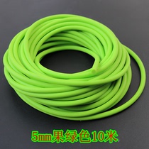 Slingshot solid rubber band 5mm green traditional rack-free assistant 5mm coarse non-porous strong latex tube pull rope