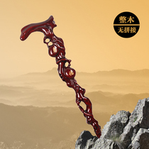Taoyuan Town Whole Material Solid Wood Crutches Root Carved Suo Sucrutch for the Elderly Walking Stick Anti-Slip Walker