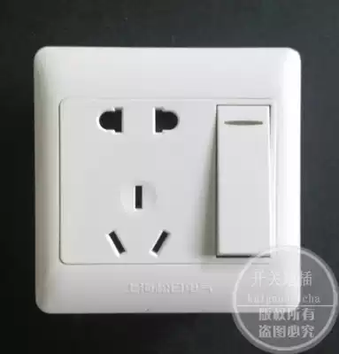 Shanghai Songri switch socket panel large board one open five-hole double switch with fluorescent switch socket