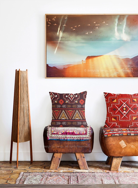 Giường ngủ và bữa sáng ở Bohemian phong cách dân tộc đệm ghế sofa phòng khách gối văn phòng gối chiếc xe trở lại gối bìa - Trở lại đệm / Bolsters gối vuông sofa