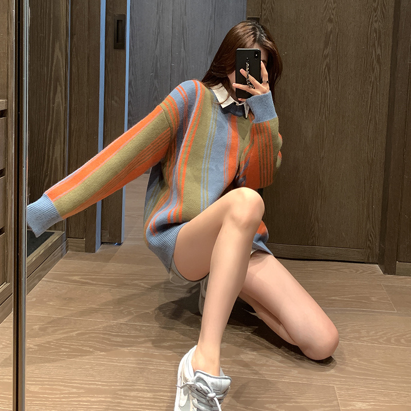 Retro Port Taste Casual 100 hitchhiking Women's loose Korean version Fashion sleeve Head middle long version of autumn and winter plus suede thickened foreign pie