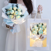 Ice clear blue rose soap flower Star Flower Lantern string summer fresh gift birthday gift to girlfriend girl