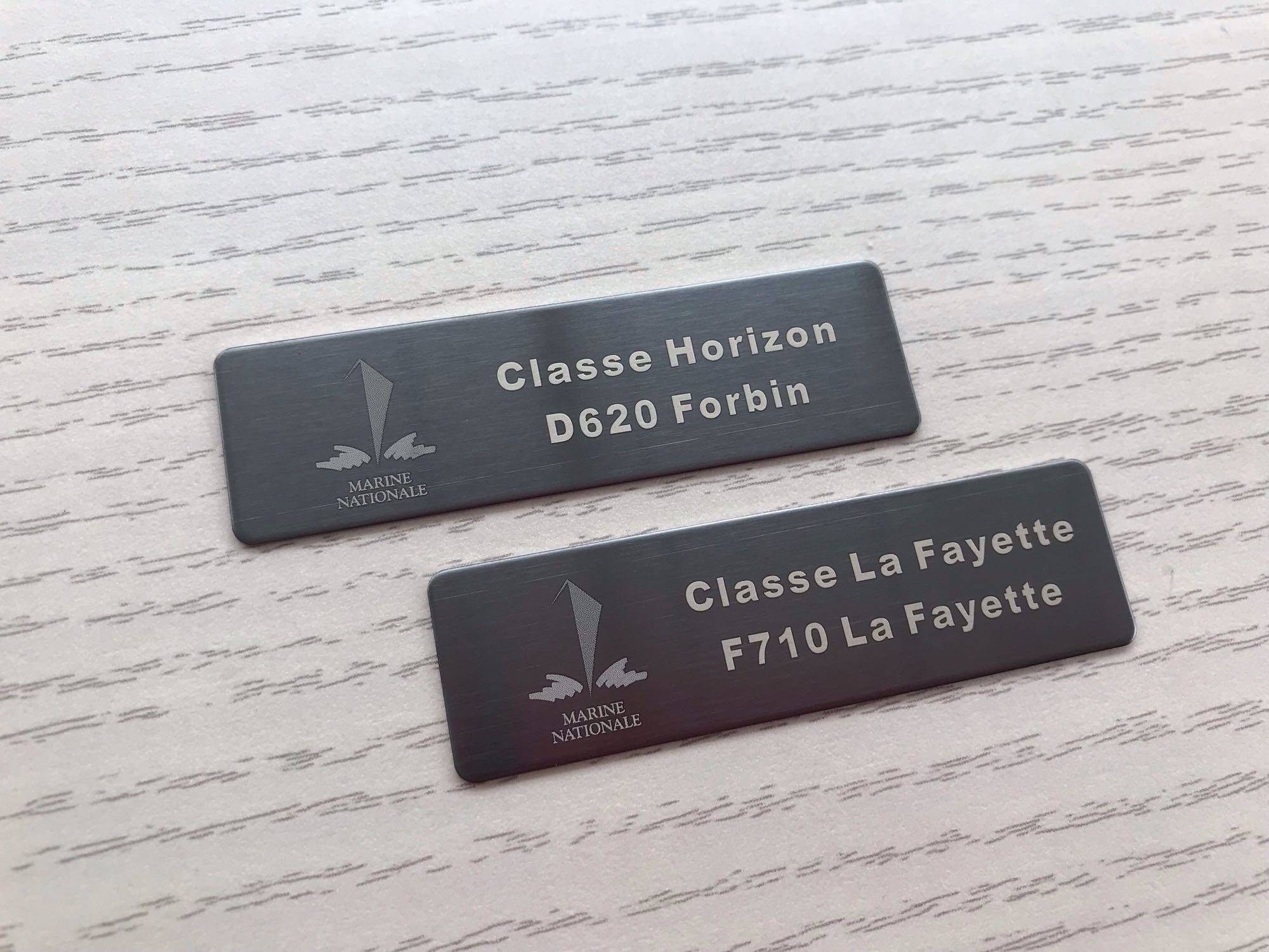 French modern ship nameplate