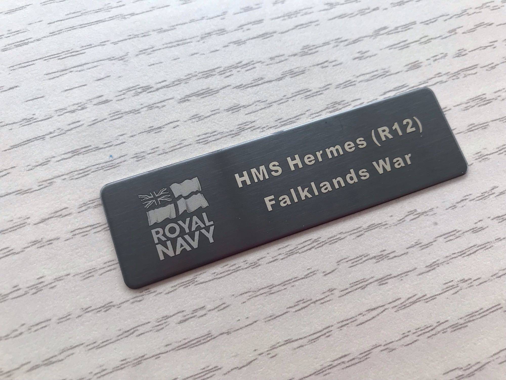 A modern ship nameplate in the UK