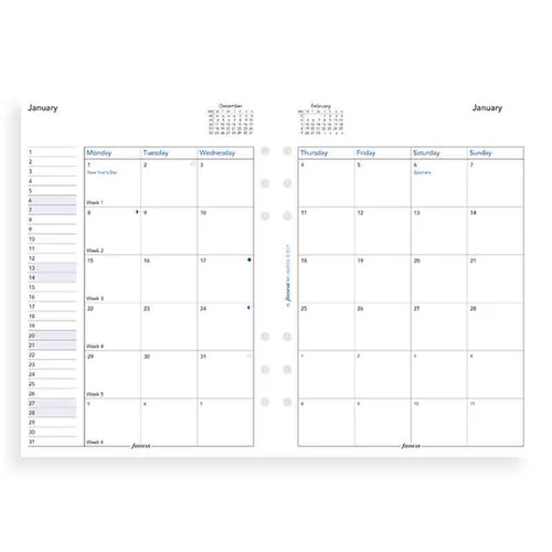Импортированный Filofax 2020 Page A5 A6 A7 Notebook Live Page Live Страница для основной бумаги ручной страницы ежедневно плано