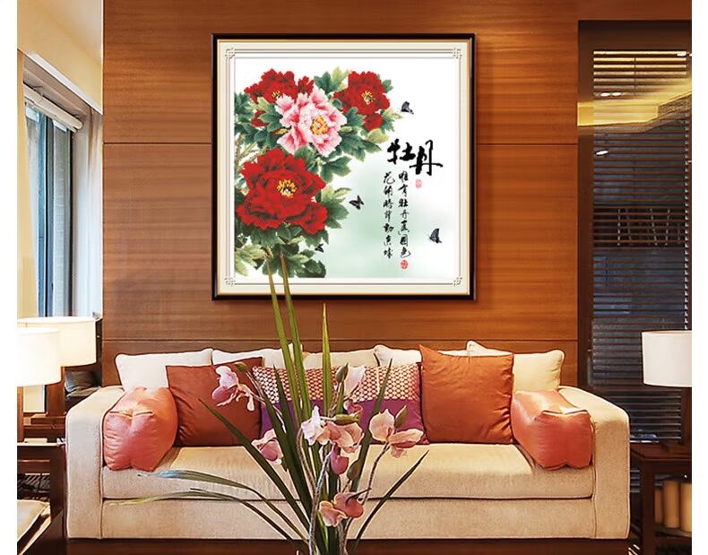 2018 cross stitch hoa mẫu đơn phòng khách mới để mở miếng nhỏ của thêu khâu thêu đơn giản một chút phong phú và cổ - Công cụ & phụ kiện Cross-stitch tranh thêu chữ thập vợ chồng đẹp nhấ