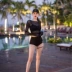 Mới lót đen lưới ba mảnh lưng thép thời trang bikini gợi cảm tập hợp phụ nữ áo tắm tách mỏng nữ - Bikinis