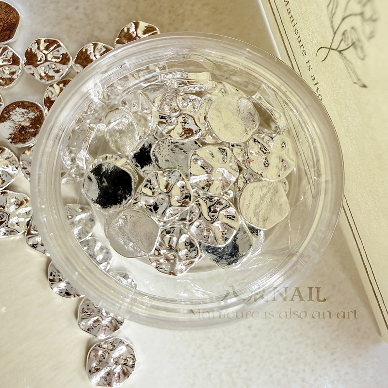 Bajie Nail Irregular Metal Squares, Super Textured ins Short Nail Art Commonly Used Accessories for Niche Style