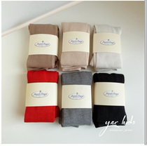 Girls fleece heating wool pantyhose childrens wool blended knitted leggings socks with feet autumn and winter