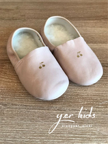 bp Cherry indoor shoes children pink floor shoes calf leather plus velvet shoes 2020 autumn and winter New