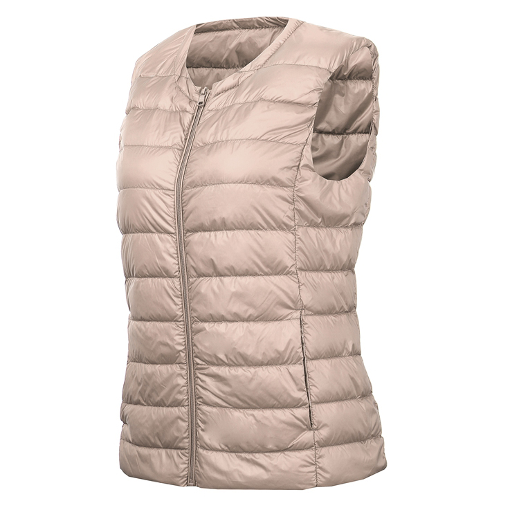 Nhẹ và mập cộng XL áo khoác xuống vest nữ vest vest vest béo mm mẹ không cổ áo xuống vest nữ áo dạ nữ dáng ngắn
