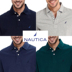 NAUTICA Thanh niên cotton Bắc Âu giản dị nam ngắn tay ve áo trung niên kinh doanh áo polo màu rắn Paul t shirt polo Polo