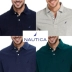 NAUTICA Thanh niên cotton Bắc Âu giản dị nam ngắn tay ve áo trung niên kinh doanh áo polo màu rắn Paul áo phông polo Polo